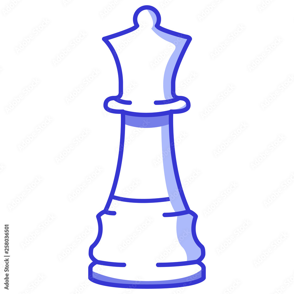 Obraz premium Chess figure king. Flat vector line art.Board game.