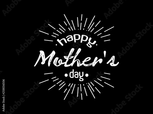 Vector happy mother's day vintage style with background black