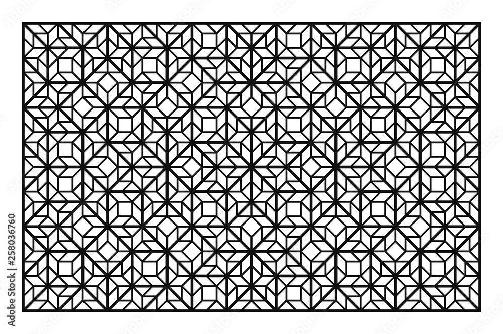 Decorative panel. Laser cutting, die cutting or stencil.
