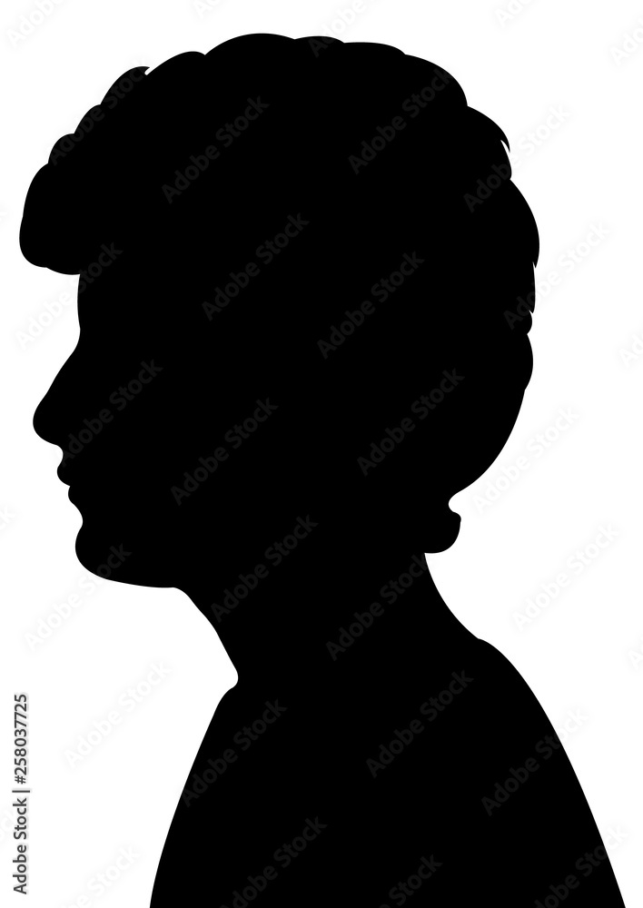 a young man head silhouette vector