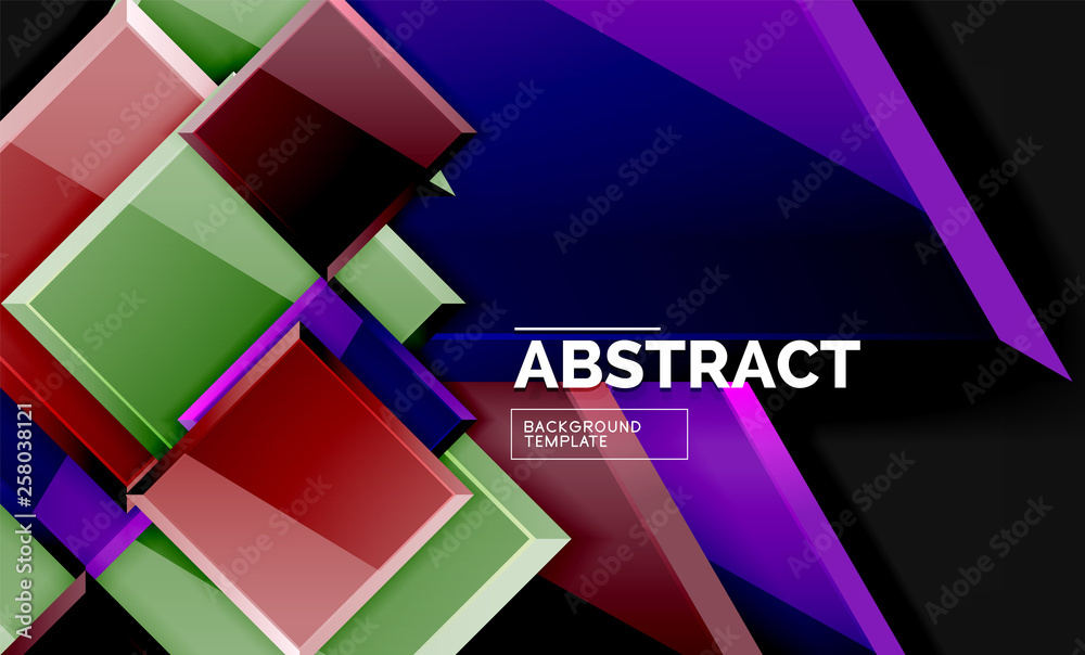Glossy squares and triangles geometric backgrounds Glossy squares and triangles geometric backgrounds