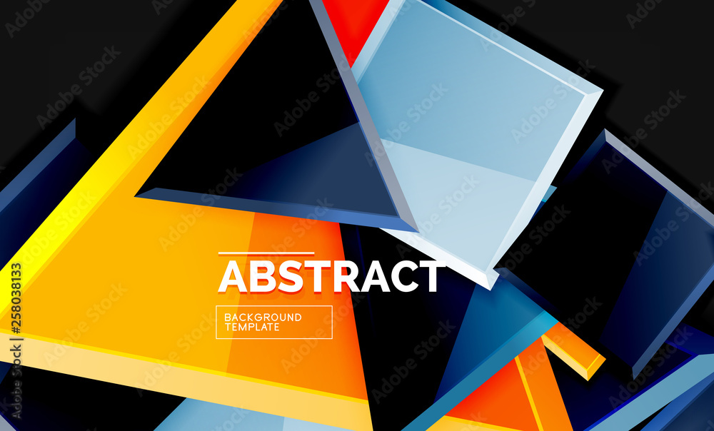 Squares and triangles geometrical background Squares and triangles geometrical background