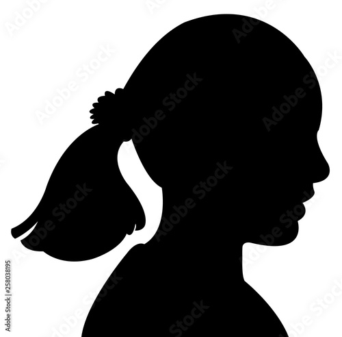 a gril head silhouette vector