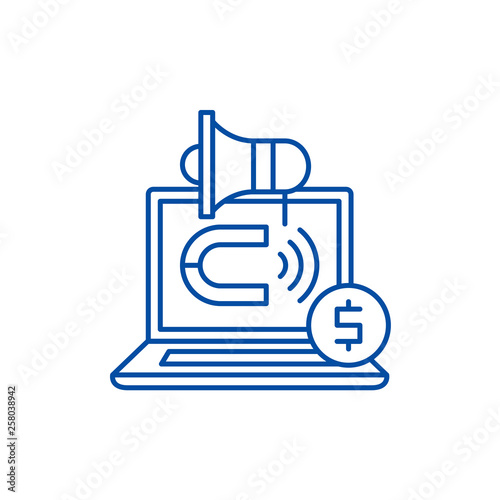 External marketing line concept icon. External marketing flat  vector website sign, outline symbol, illustration.