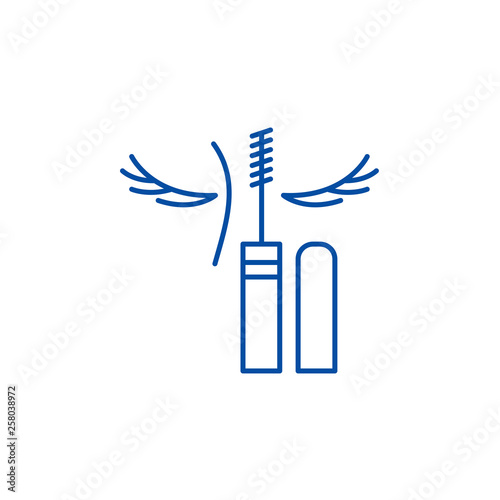 Eye makeup line concept icon. Eye makeup flat  vector website sign, outline symbol, illustration.