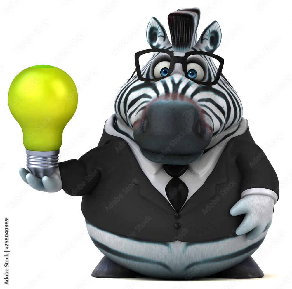 Fun zebra - 3D Illustration Fun zebra - 3D Illustration