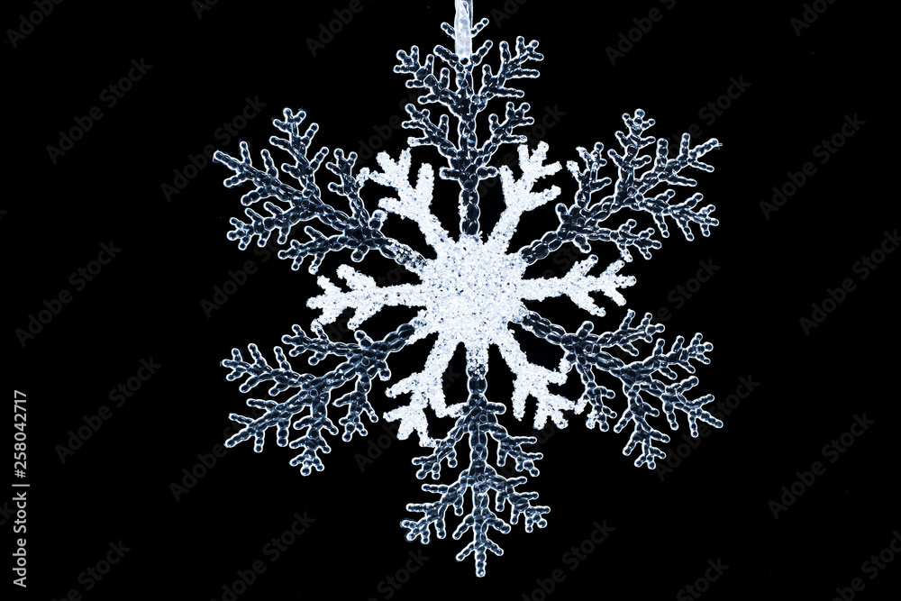 Christmas toys for tree snowflake on a black background Christmas toys for tree snowflake on a black background