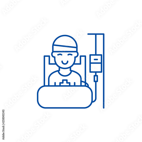 Postoperative period line concept icon. Postoperative period flat  vector website sign, outline symbol, illustration.