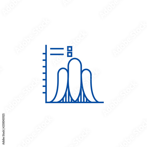 Probability, median  line concept icon. Probability, median  flat  vector website sign, outline symbol, illustration.