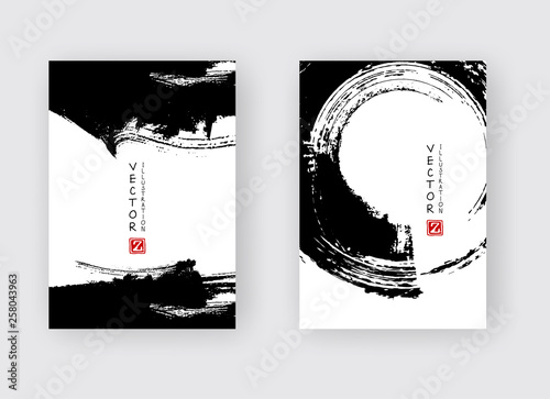 Banners with abstract black ink. eps10 vector illustration photo