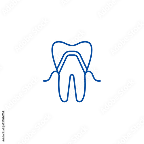 Prosthetics line concept icon. Prosthetics flat  vector website sign, outline symbol, illustration.