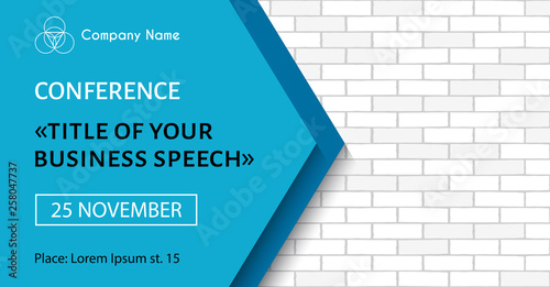 Business meeting flyer. Vector banner template for business conference announcement. Facebook event size
