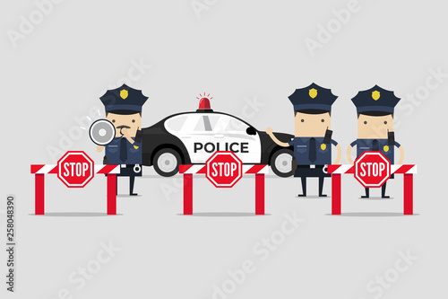 The police are closing the road.