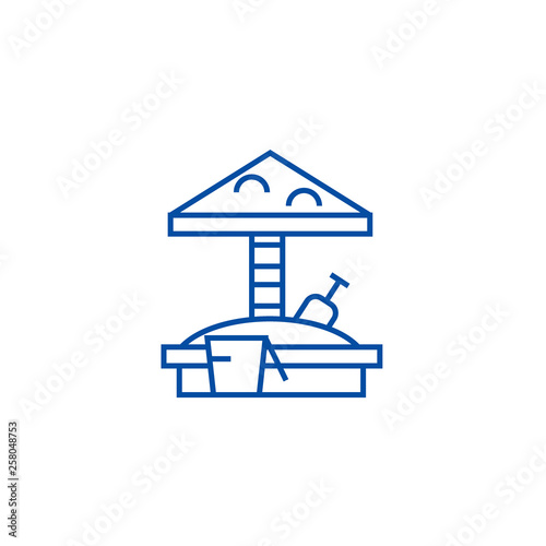 Sandbox line concept icon. Sandbox flat  vector website sign, outline symbol, illustration.