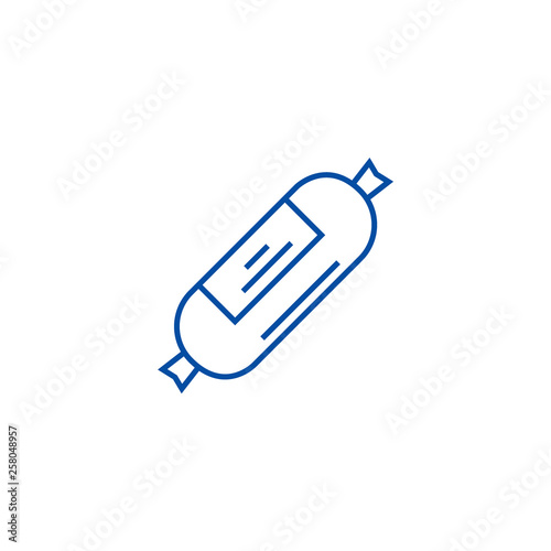 Sausages,ham line concept icon. Sausages,ham flat  vector website sign, outline symbol, illustration.