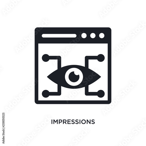 impressions isolated icon. simple element illustration from technology concept icons. impressions editable logo sign symbol design on white background. can be use for web and mobile