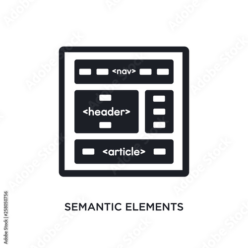 semantic elements isolated icon. simple element illustration from technology concept icons. semantic elements editable logo sign symbol design on white background. can be use for web and mobile