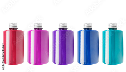 Colorful bottles isolated