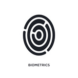biometrics isolated icon. simple element illustration from artificial intellegence concept icons. biometrics editable logo sign symbol design on white background. can be use for web and mobile