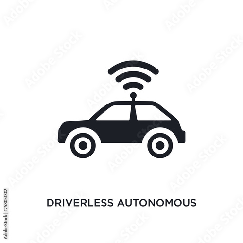 driverless autonomous car isolated icon. simple element illustration from artificial intellegence concept icons. driverless autonomous car editable logo sign symbol design on white background. can