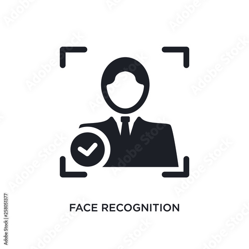 face recognition isolated icon. simple element illustration from artificial intellegence concept icons. face recognition editable logo sign symbol design on white background. can be use for web and