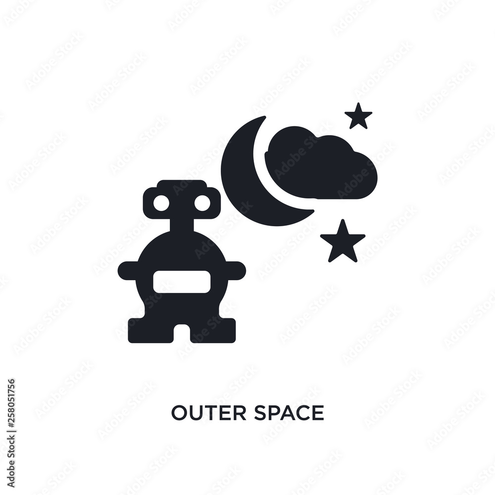 outer space isolated icon. simple element illustration from artificial intellegence concept icons. outer space editable logo sign symbol design on white background. can be use for web and mobile
