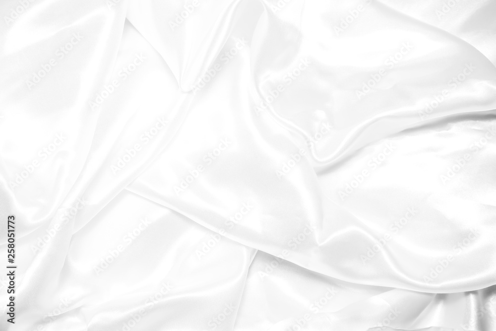 White cloth background abstract with soft waves.