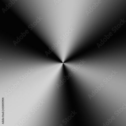 Monochrome conical gradient with metallic effect. Vector illustration