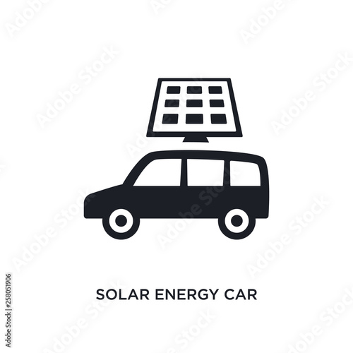 solar energy car isolated icon. simple element illustration from artificial intellegence concept icons. solar energy car editable logo sign symbol design on white background. can be use for web and