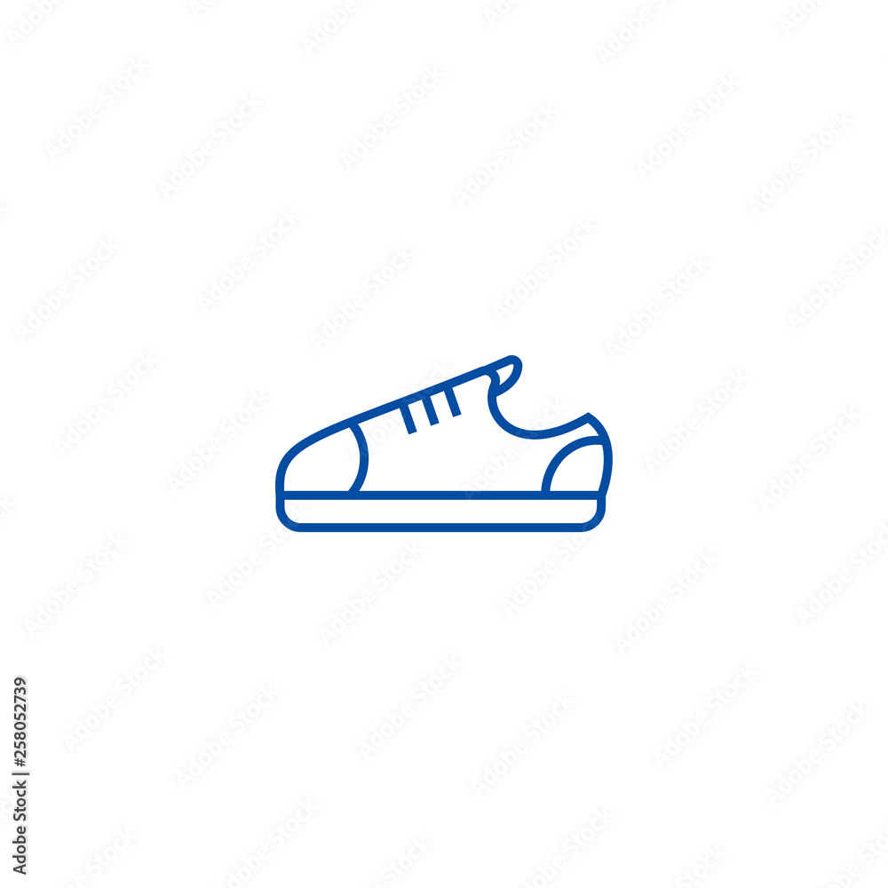 Sneaker shoes line concept icon. Sneaker shoes flat vector website sign,  outline symbol, illustration. Stock Vector | Adobe Stock