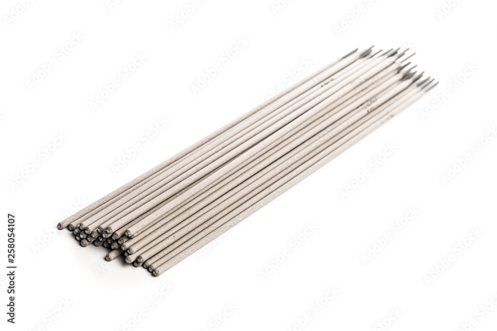Electrodes for welding isolated on a white background. Accessories of welder. Electrodes for welding isolated on a white background. Accessories of welder.