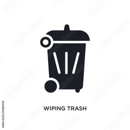 wiping trash isolated icon. simple element illustration from cleaning concept icons. wiping trash editable logo sign symbol design on white background. can be use for web and mobile