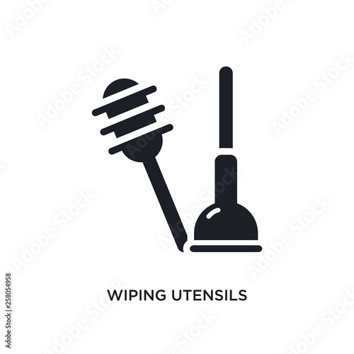 wiping utensils of bathroom isolated icon. simple element illustration from cleaning concept icons. wiping utensils of bathroom editable logo sign symbol design on white background. can be use for