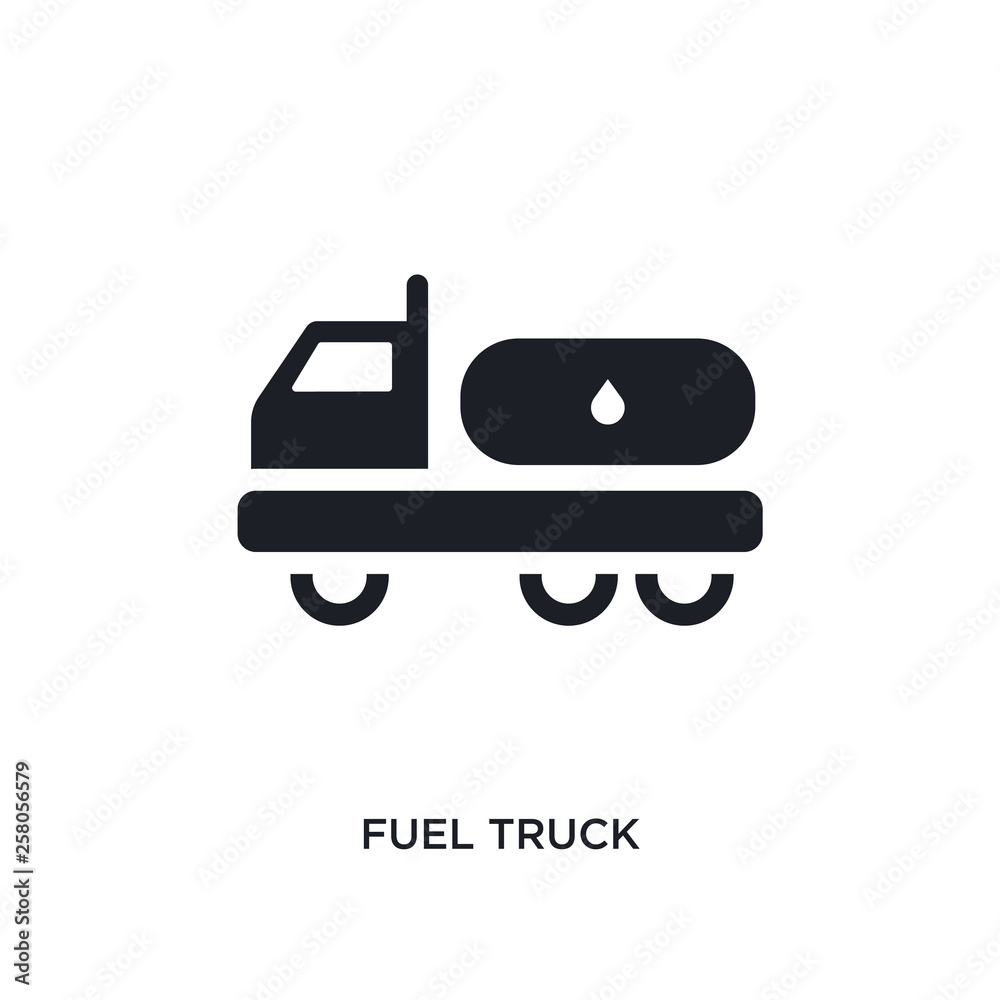 fuel truck isolated icon. simple element illustration from construction concept icons. fuel truck editable logo sign symbol design on white background. can be use for web and mobile