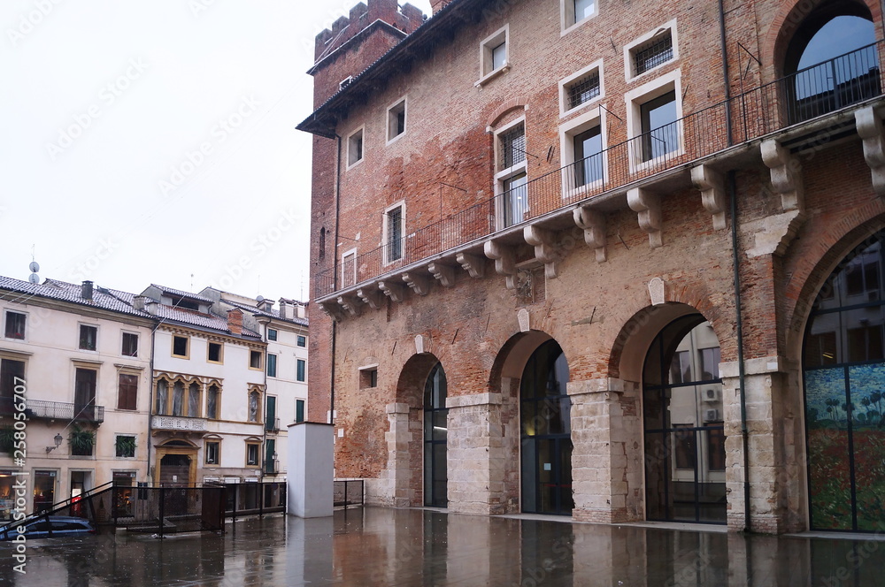 Typical buildings in Biade square, Vicenza, Italy