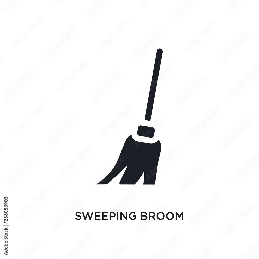 sweeping broom isolated icon. simple element illustration from
