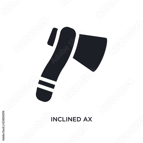 inclined ax isolated icon. simple element illustration from construction concept icons. inclined ax editable logo sign symbol design on white background. can be use for web and mobile
