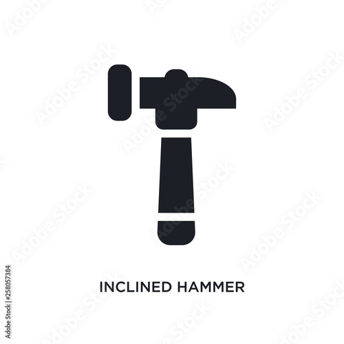 inclined hammer isolated icon. simple element illustration from construction concept icons. inclined hammer editable logo sign symbol design on white background. can be use for web and mobile