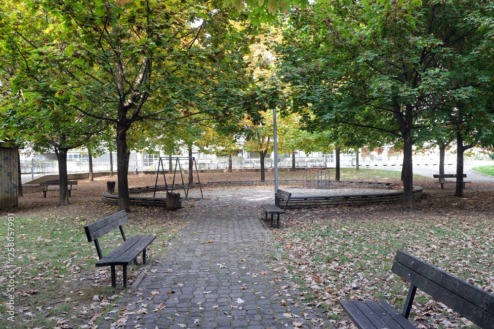 Park in Malesnica residential area, Zagreb, Croatia Park in Malesnica residential area, Zagreb, Croatia