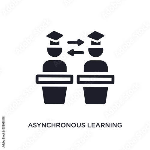 asynchronous learning isolated icon. simple element illustration from e-learning and education concept icons. asynchronous learning editable logo sign symbol design on white background. can be use