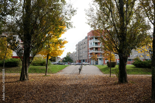 Park in Malesnica residential area, Zagreb, Croatia photo