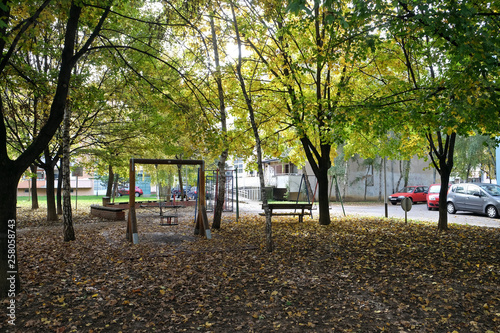 Park in Malesnica residential area, Zagreb, Croatia © zatletic