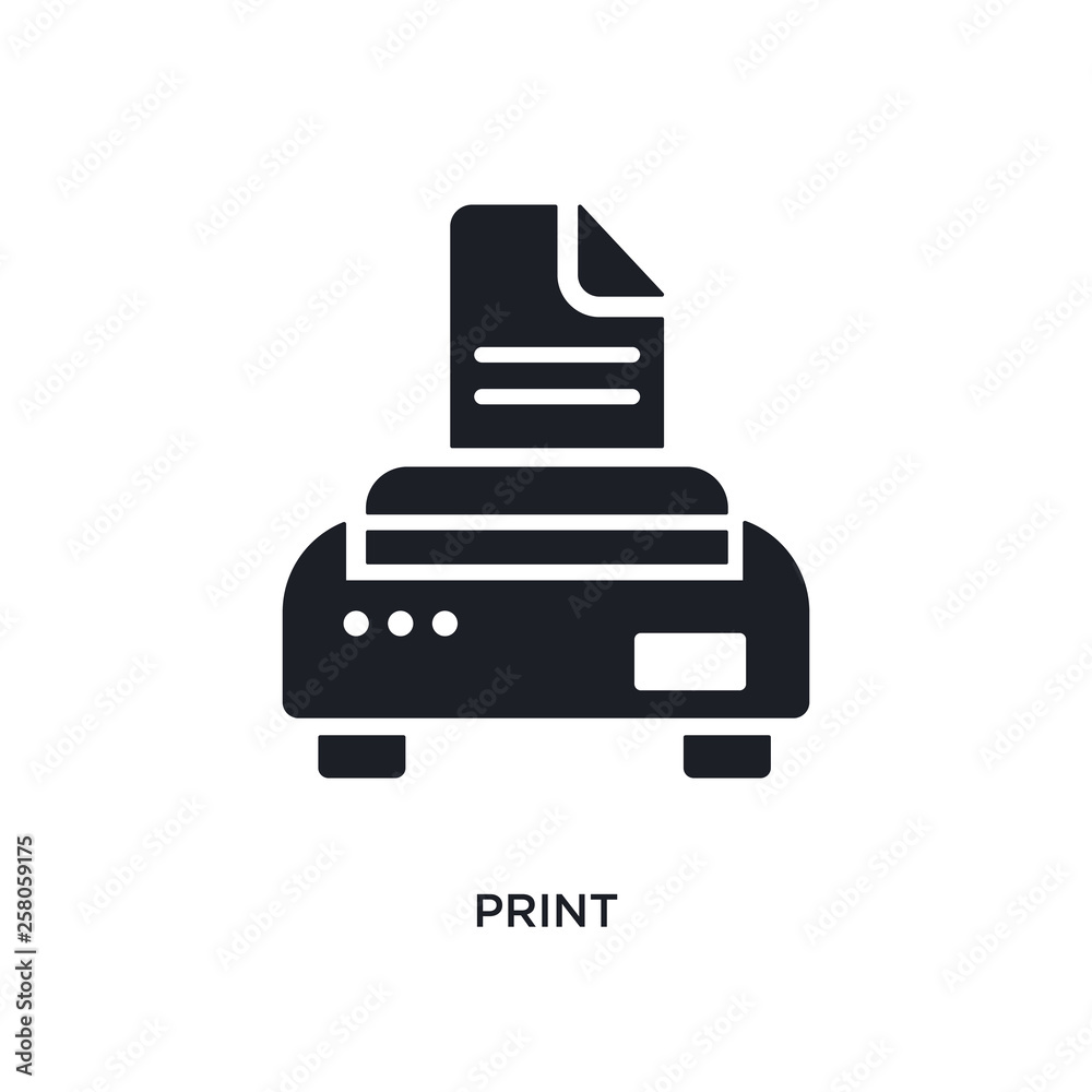 print isolated icon. simple element illustration from electrian connections concept icons. print editable logo sign symbol design on white background. can be use for web and mobile print isolated icon. simple element illustration from electrian connections concept icons. print editable logo sign symbol design on white background. can be use for web and mobile