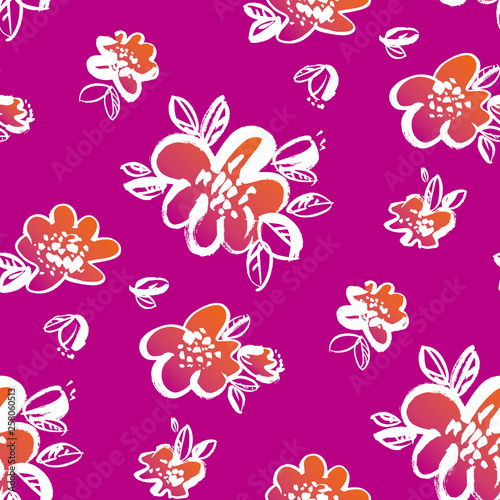 Vintage style hand drawn fl...