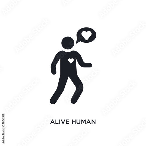 alive human isolated icon. simple element illustration from feelings concept icons. alive human editable logo sign symbol design on white background. can be use for web and mobile