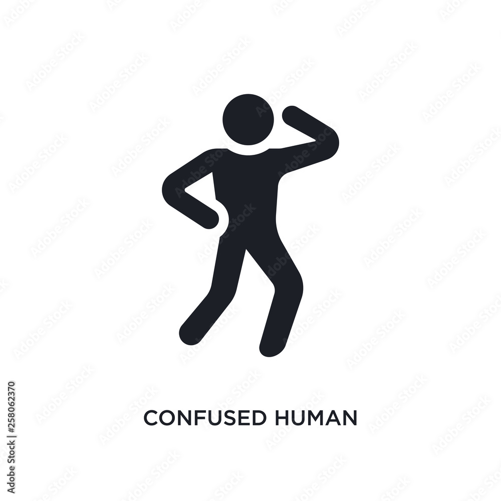 confused human isolated icon. simple element illustration from feelings concept icons. confused human editable logo sign symbol design on white background. can be use for web and mobile