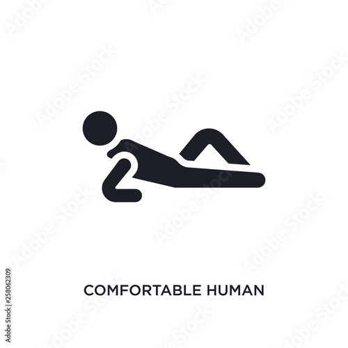 comfortable human isolated icon. simple element illustration from feelings concept icons. comfortable human editable logo sign symbol design on white background. can be use for web and mobile