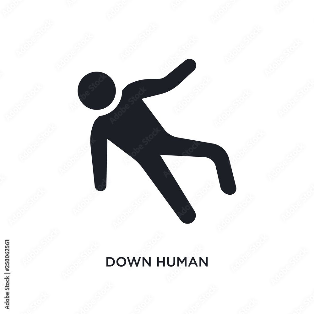 down human isolated icon. simple element illustration from feelings concept icons. down human editable logo sign symbol design on white background. can be use for web and mobile down human isolated icon. simple element illustration from feelings concept icons. down human editable logo sign symbol design on white background. can be use for web and mobile