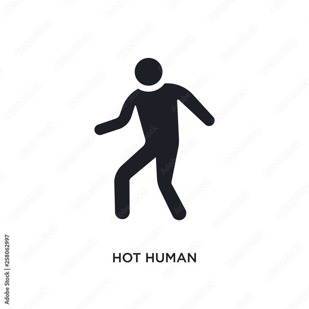 hot human isolated icon. simple element illustration from feelings concept icons. hot human editable logo sign symbol design on white background. can be use for web and mobile
