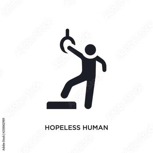 hopeless human isolated icon. simple element illustration from feelings concept icons. hopeless human editable logo sign symbol design on white background. can be use for web and mobile